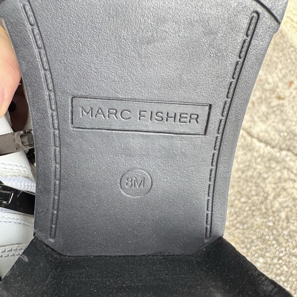 Marc Fisher Women's Sz 8 M Laboni Boot White Leather Combat With Black Lug Sole - Picture 15 of 15